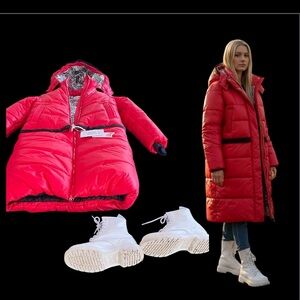Women's Red Puffer Coat